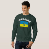 Sweatshirt Drapeau ukrainien avec Bouclier Tryzub (Devant entier)