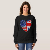 Sweatshirt Drapeau Union Jack Angleterre Et Drapeau Américain (Devant entier)