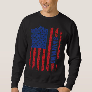 Sweatshirt Drapeau USA Américain Amérique Équipe de natation