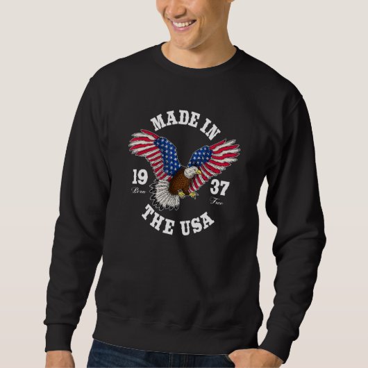 Sweatshirt Drapeau Usa de 85 ans Ancien aigle patriotique 193 (Devant)