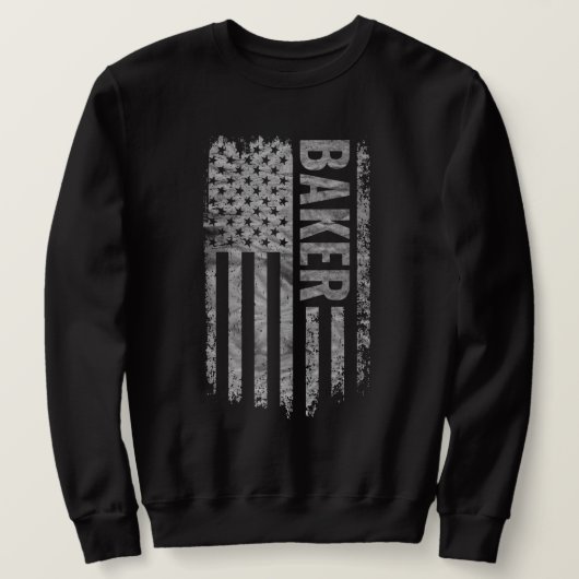 Sweatshirt Drapeau USA en détresse design Baker (Design devant)