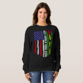Sweatshirt Drapeau Usa Et Drapeau Sao Tomé Et Principe Meille (Devant entier)