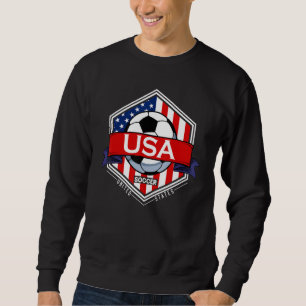 Sweatshirt Drapeau USA Foot de footballeur patriotique améric