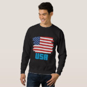 Sweatshirt Drapeau USA - Gras Étoiles et rayures Conception p (Devant entier)