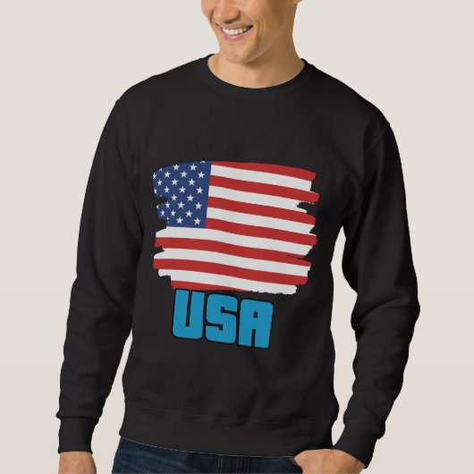 Sweatshirt Drapeau USA - Gras Étoiles et rayures Conception p (Devant)