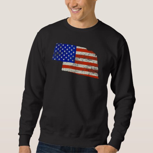 Sweatshirt Drapeau Usa Maison Nebraska (Devant)