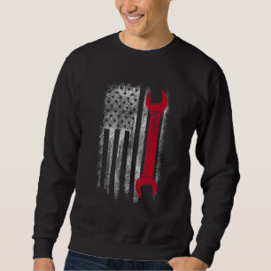 Sweatshirt Drapeau Usa Mécanicien Automobile Réparateur De Vo