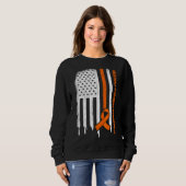 Sweatshirt Drapeau Usa Ruban orange Multiples Sclérose Lauréa (Devant entier)