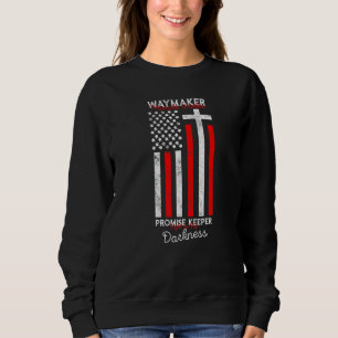 Sweatshirt Drapeau Usa Vintage Croix Waymaker Gardien De La P