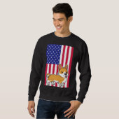 Sweatshirt Drapeau ussa de Chien Corgi (Devant entier)