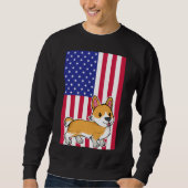 Sweatshirt Drapeau ussa de Chien Corgi (Devant)