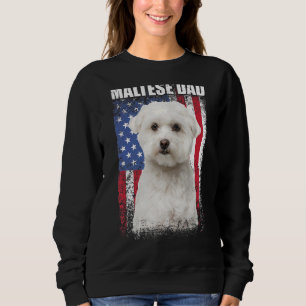 Sweatshirt Drapeau Vintage Américain Drapeau Maltais Papa Chi