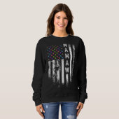 Sweatshirt Drapeau vintage Américain Fier Bowling Mamaw Bowle (Devant entier)
