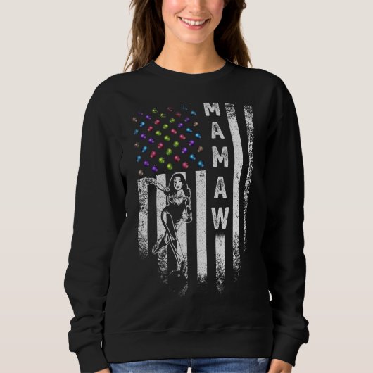 Sweatshirt Drapeau vintage Américain Fier Bowling Mamaw Bowle (Devant)