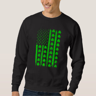 Sweatshirt Drapeau vintage américain Shamrock St Patrick Day 