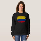 Sweatshirt Drapeau Vintage Colombie Pour Colombien (Devant entier)