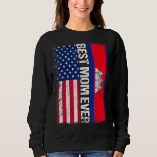 Sweatshirt Drapeau vintage de la meilleure maman jamais rétro