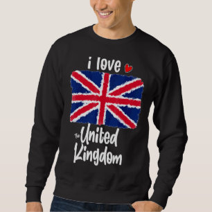 Sweatshirt Drapeau vintage Royaume-Uni Pour Hommes Femmes Enf