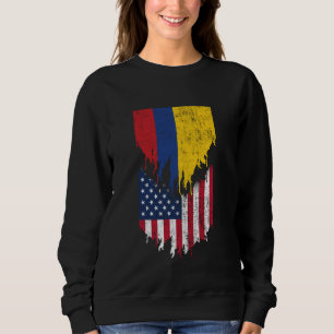 Sweatshirt Drapeaux américains colombiens arrachés Colombie