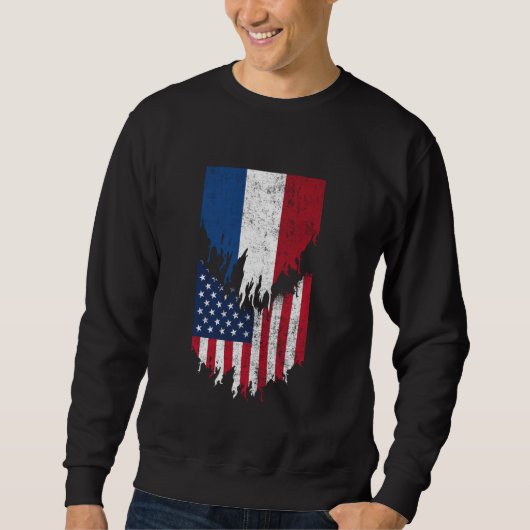 Sweatshirt Drapeaux américains hollandais arrachés Pays-Bas (Devant)