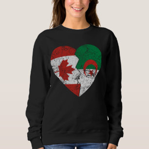 Sweatshirt Drapeaux canadiens algériens Coeur Canada Algérie