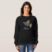 Sweatshirt Drapeaux De La Colombe De Paix Du Monde (Devant entier)
