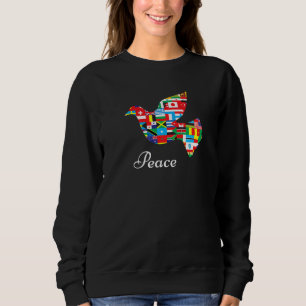Sweatshirt Drapeaux De La Colombe De Paix Du Monde