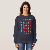 Sweatshirt Drapeaux de la forme cardiaque des pays (Devant entier)