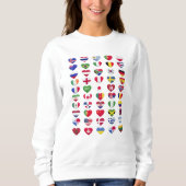 Sweatshirt Drapeaux de la forme cardiaque des pays (Devant)