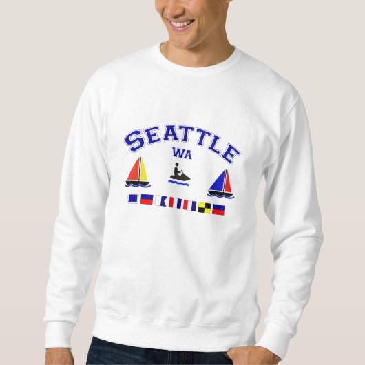 Sweatshirt Drapeaux de signal de Seattle WA (Devant)