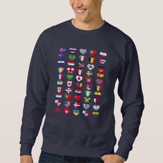 Sweatshirt Drapeaux des pays en forme de cœur (Devant)