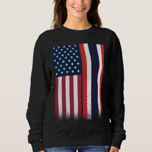 Sweatshirt Drapeaux thaïlandais américains de la Thaïlande fi