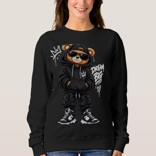 Sweatshirt Dream Big Bear Street Style (Devant)
