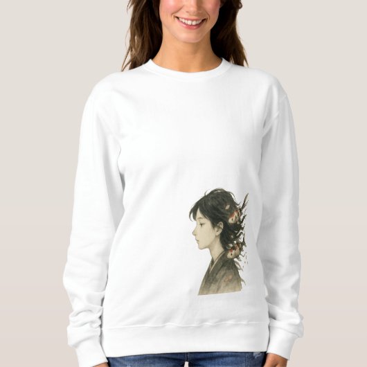 Sweatshirt Dreamy Manga Girl with Koi Fish (Devant)