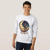 Sweatshirt Dreamy Moon & Dog Climbing Ladder (Devant entier)
