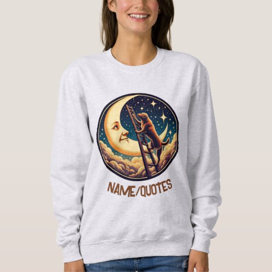 Sweatshirt Dreamy Moon & Dog Climbing Ladder (Devant)
