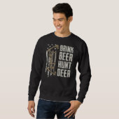 Sweatshirt Drink Beer Hunt Deer Funny Archery Bow Chasse (O (Devant entier)