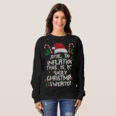 Sweatshirt Drôle à cause de l'inflation affreux pulls de Noël (Devant entier)