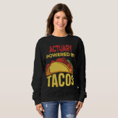Sweatshirt Drôle Actuaire Rétro Powered Par Tacos | Taco Love (Devant entier)