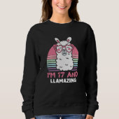 Sweatshirt Drôle Adorable Llama 17e Anniversaire Cadeau Pour (Devant)