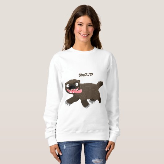 Sweatshirt Drôle animal avide de carcajou (Devant entier)