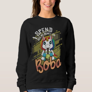 Sweatshirt Drôle Bubble Tea Unicorn Boba Tea