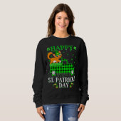 Sweatshirt Drôle Buffalo Plaid Camion Vert Chat St Patrick D (Devant entier)