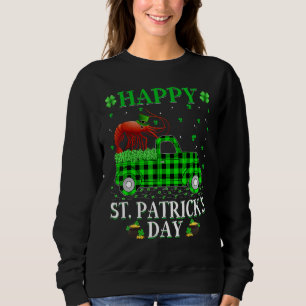 Sweatshirt Drôle Buffalo Plaid Camion Vert crevettes Poisson 