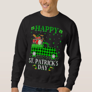 Sweatshirt Drôle Buffalo Plaid Green Truck Drum St Patrick's