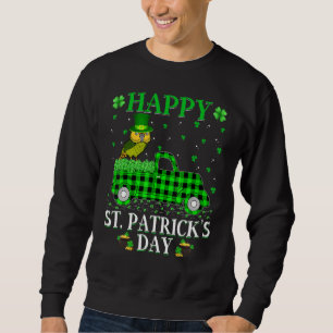 Sweatshirt Drôle Buffalo Plaid Green Truck Kakapo Bird St Pat