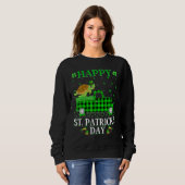 Sweatshirt Drôle Buffalo Plaid Green Truck Sea Turtle St Part (Devant entier)