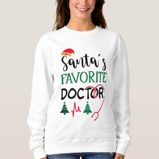 Sweatshirt Drôle cadeau de Noël avec doc Père Noël (Devant)