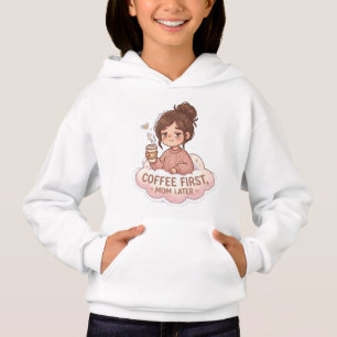 Sweatshirt drôle « Café d'abord, maman après » pou
