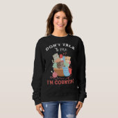 Sweatshirt Drôle Chat Knits Fils Ne me parle pas Je compte (Devant entier)